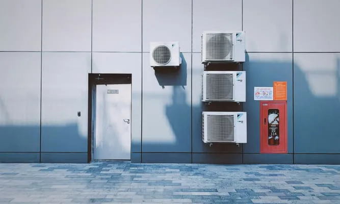 Air-conditioning units on a commercial building
