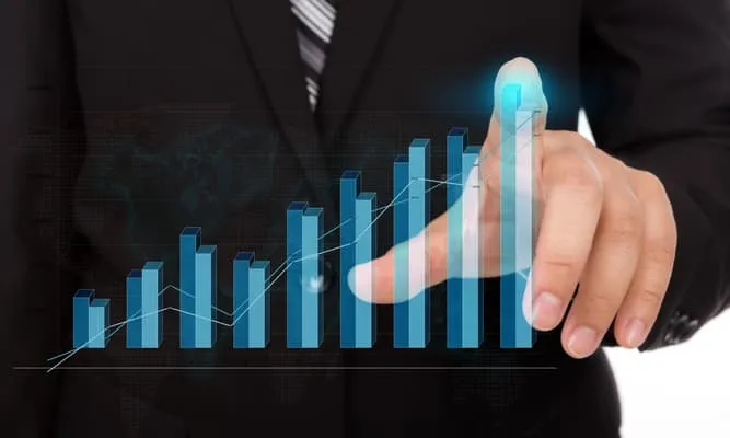 Upward business growth chart